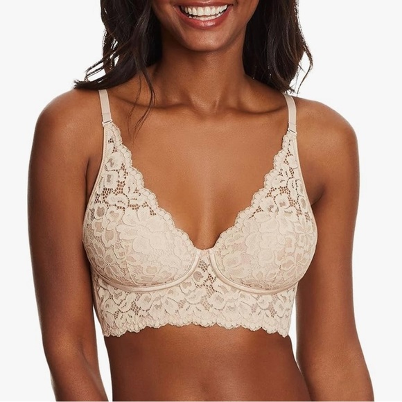 NEW!! Maidenform Pure Comfort Lace Longline Bralette Sz 38C - Picture 1 of 5